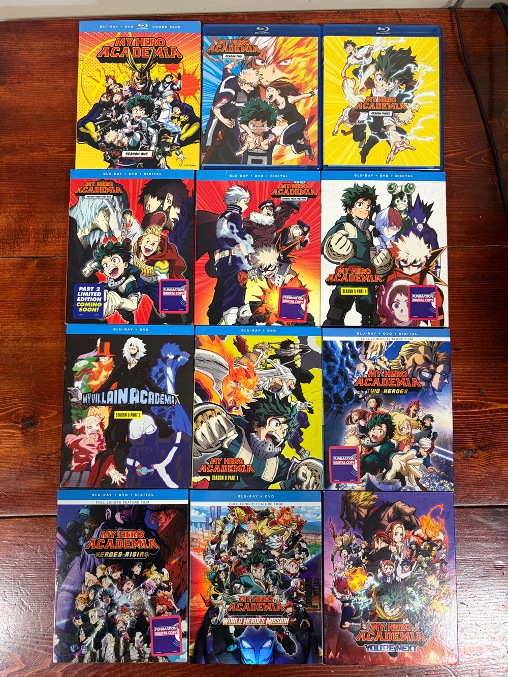 My Hero Academia: Seasons 1 - 6 Part 1 + 4 movies Blu Ray collection